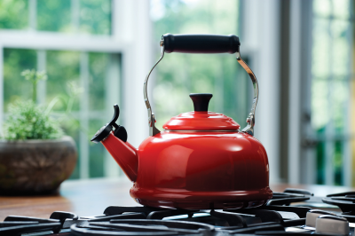 Le Creuset Cherry Whistling teakettle